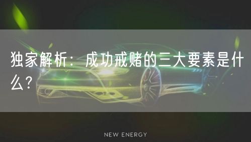 独家解析：成功戒赌的三大要素是什么？
