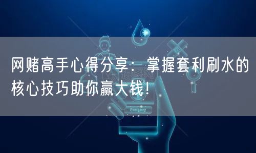 网赌高手心得分享：掌握套利刷水的核心技巧助你赢大钱！