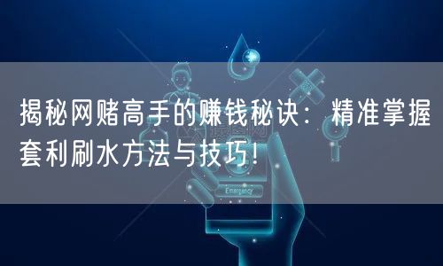 揭秘网赌高手的赚钱秘诀：精准掌握套利刷水方法与技巧！