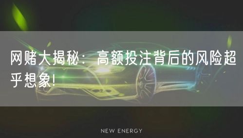 网赌大揭秘：高额投注背后的风险超乎想象!