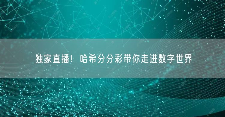 独家直播！哈希分分彩带你走进数字世界